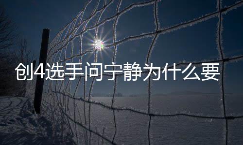 创4选手团 退出团原要退因宁静静为姐姐问宁什么