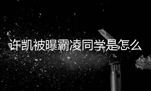 被曝霸凌许凯么回回应同学于正是怎事 发文