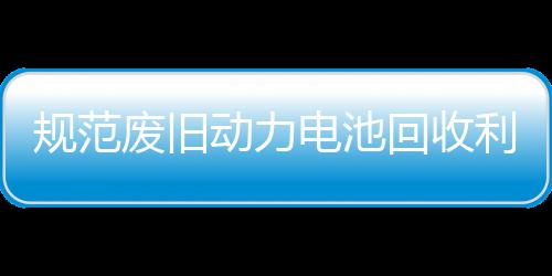 利用项行动力电池动门联回收合开展执五部规范废旧法专
