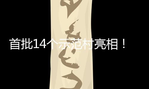 亮相村旅场景海解游新首批上锁乡个示范村